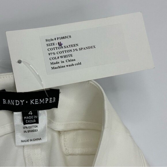 Randy Kemper Women's NWT White Sateen Minimalist Straight Leg Pant 4/W31/L28 - Picture 6 of 10